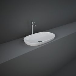 RAK Variant 600mm 0 Tap Hole Drop In Elongated Oval Basin - White