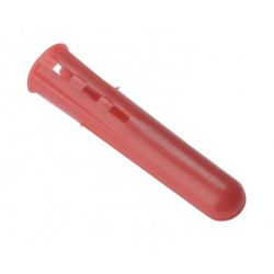 Red Plastic Wall Expansion Plugs 6g - 8g Screws - pack of 100
