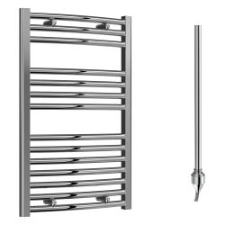 Reina Diva Electric Curved Towel Radiator with Standard Element 750mm x 800mm - Chrome