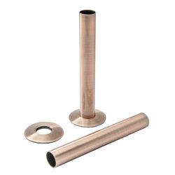 Roma Set of 180mm Radiator Tubes and Cover Collars 15mm - Antique Copper