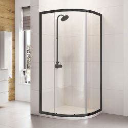 Roman Haven6 Single Door Quadrant Shower Enclosure 900mm x 900mm - Matt Black