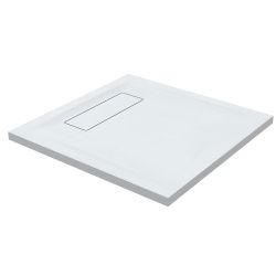 Roman Infinity Slate Effect Square Shower Tray & Waste 800mm x 800mm - White