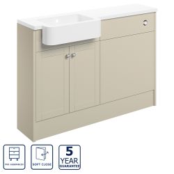 Serene Ambergate 1242mm Basin & Toilet Unit Pack Left Hand - Matt Latte