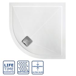 Serene Prism Anti-Slip Ultra-Slim Offset Quadrant Left Hand Shower Tray 1200mm x 900mm