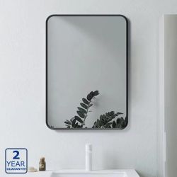 Serene Asteri 600mm x 800mm Rectangle Mirror - Matt Black