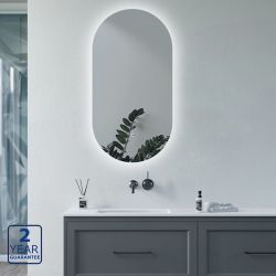 Serene Beaute 400mm x 800mm Oblong Back Lit LED Mirror with Touch Screen