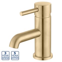 Serene Brienz Mono Basin Mixer with Click Clack Waste - Brushed Brass