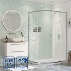 Serene Deluxe Single Door Offset Quadrant Shower Enclosure 1000mm x 800mm
