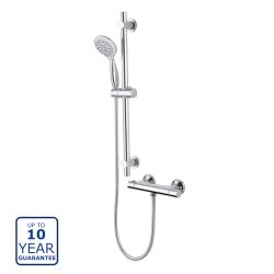 Serene Ecliptic Thermostatic Bar Shower Mixer with Riser Kit - Chrome
