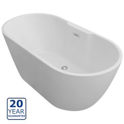 Serene Esme Freestanding Double Ended Bath 1655mm x 745mm - Grey
