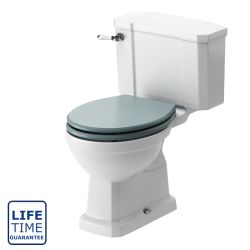 Serene Florence Close Coupled Toilet & Sea Green Ash Wood Effect Seat