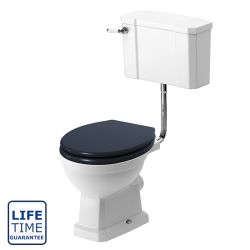 Serene Florence Low Level Toilet & Indigo Ash Wood Effect Seat