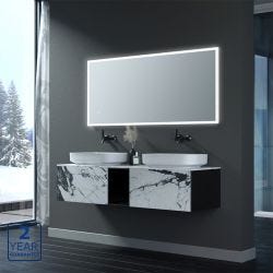 Serene Ilios 1200mm x 600mm Surround Lit LED Mirror with Touch Sensor & Shaver Socket