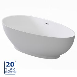 Serene Imogen Freestanding Double Ended Bath 1800mm x 800mm - White