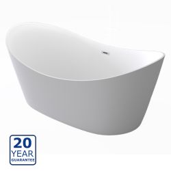 Serene Jessica Freestanding Double Ended Bath 1700mm x 780mm - White
