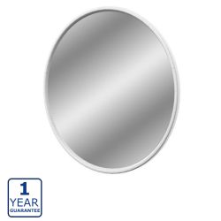Serene Victoria 550 x 550mm Round Mirror - Satin White Ash