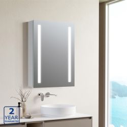 Serene Kerasi 600mm x 700mm 2 Door LED Mirrored Cabinet with Infrared Sensor & Shaver Socket