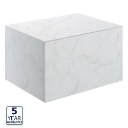 Serene Malham 600mm Wall Hung Storage Drawer - White Marble