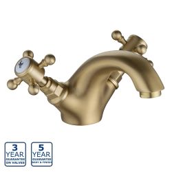 Serene Ohrid Basin Mixer with Pop Up Waste - Brushed Brass
