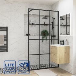 Serene Optimum Black Framed Wetroom Panel 1000mm