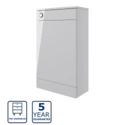 Serene Oxford 500mm Floor Standing WC Unit - Grey Gloss