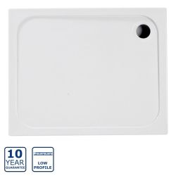 Serene Prism 45mm Rectangular Shower Tray & Waste 1500mm x 700mm - White