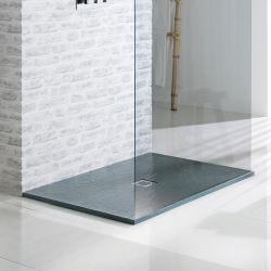 Serene Prism 25mm Slate Effect Ultra-Slim Rectangular Shower Tray & Waste 1400mm x 900mm
