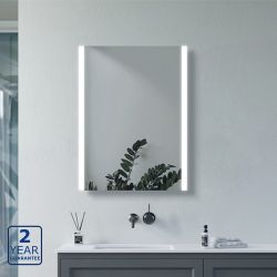Serene Sunce 500mm x 700mm Front Lit LED Mirror with Touch Sensor & Shaver Socket