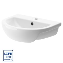 Serene Toulouse 500mm 1 Tap Hole Semi Recessed Basin