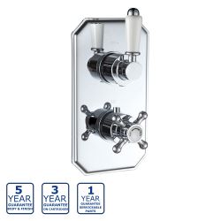Serene Traditional Lever Single Outlet Thermostatic Shower Valve - Chrome
