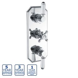 Serene Traditional Lever Two Outlet Thermostatic Shower Valve - Chrome