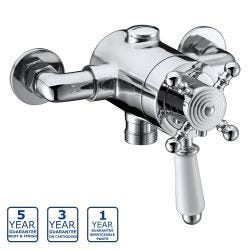 Serene Traditional Thermostatic Concentric Shower Valve - Chrome
