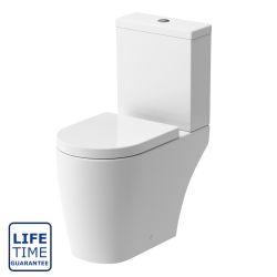 Serene Verona Open Back Rimless Close Coupled Toilet And Soft Close Seat