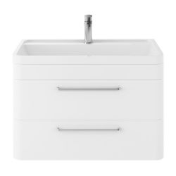 Hudson Reed Solar 800mm Wall Hung Cabinet & Basin - Pure White
