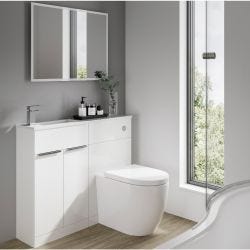Elation Combination 1010mm Straight Basin Vanity Unit with WC - White Gloss