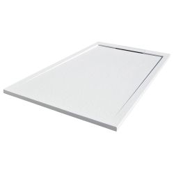 Tissino Giorgio Lux Square Slate Effect Shower Tray 900mm x 900mm White Slate