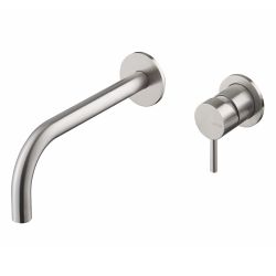Vema Tiber Wall Mounted Basin Mixer - Stainless Steel