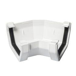 White 112mm Square 135 Degree Gutter Angle