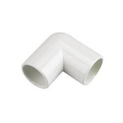 White 21.5mm Solvent Overflow 90 Degree Elbow