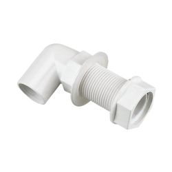 White 21.5mm Solvent Overflow Bent Tank Connector