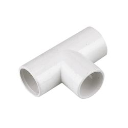 White 21.5mm Solvent Overflow 90 Degree Tee
