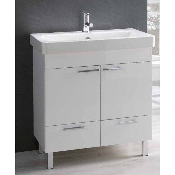 2 Drawer Vanity Unit With Basin White, 2 Drawer Bathroom Vanity Unit
