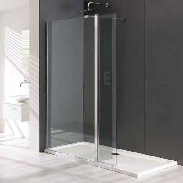 1600x900mm Shower Tray Waste ELEGANT 900mm Walk in Shower Enclosure 8mm Easy Clean Wetroom Shower Screen 300mm Flipper Panel 