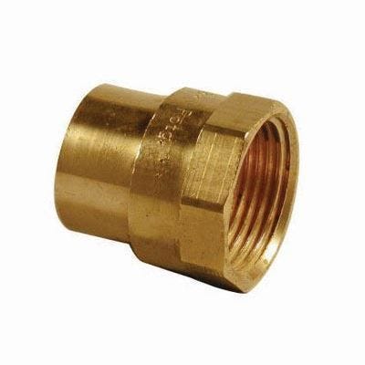 2 x New Female Iron 15mm  x 1/4"End feed copper plumbing fiitings 