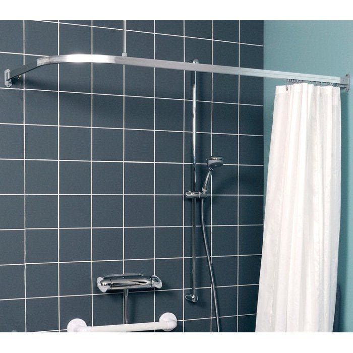 Contour L Shaped Luxe Curtain Rail, Disabled Bathroom Shower Curtains