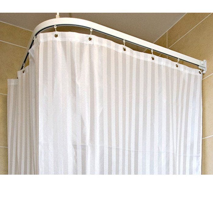 Contour White Satin Stripe Shower, The Shower Curtain
