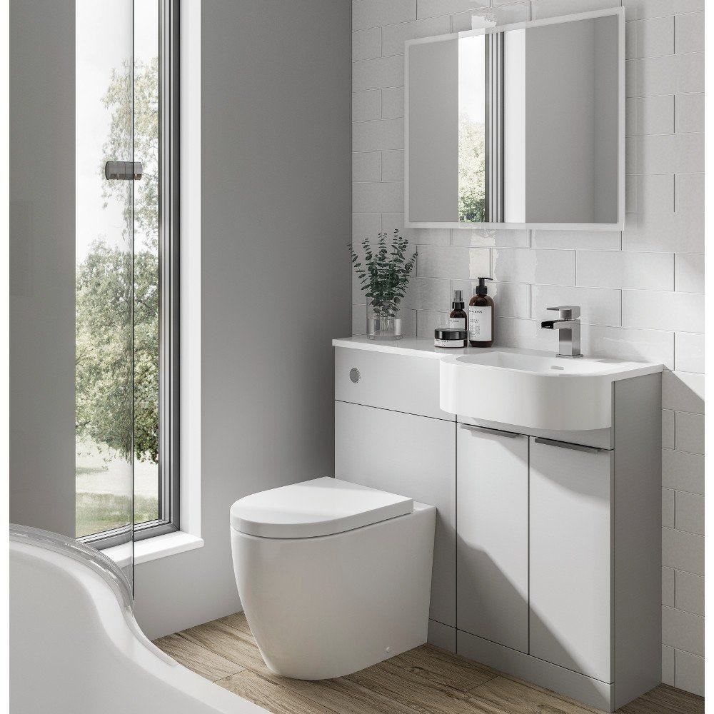 P Shaped Basin Vanity Unit, Bathroom Vanity And Sink Combination