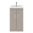 Nuie Athena 500mm 2 Door Floor Standing Cabinet & Mid-Edge Basin - Stone Grey