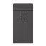 Nuie Athena 500mm 2 Door Floor Standing Cabinet & Worktop - Gloss Grey