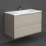RAK Joy 1000mm Wall Hung Vanity Unit With Drop In Wash Basin - Grey Elm
